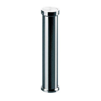 straight chrome finished legs used to raise glass from a solid surface beneath