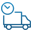 icon of a delivery van and a clock