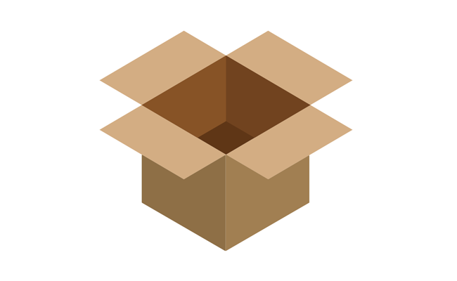 icon showing an open cardboard box