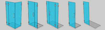 an image showing different shower layouts available from our website