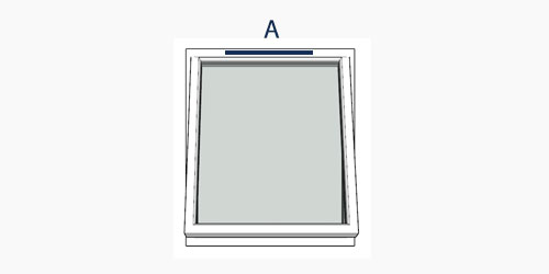 possible positions for trickle vents using the selected window configuration