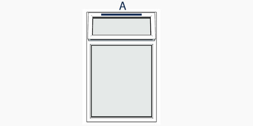 possible positions for trickle vents using the selected window configuration