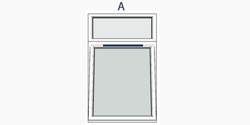 possible positions for trickle vents using the selected window configuration