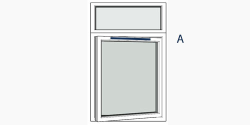 possible positions for trickle vents using the selected window configuration