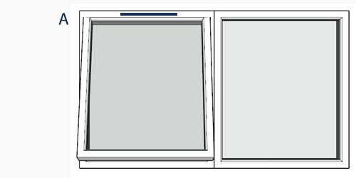 possible positions for trickle vents using the selected window configuration