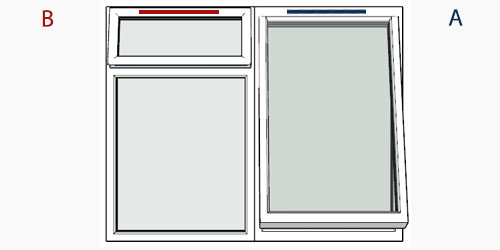 possible positions for trickle vents using the selected window configuration