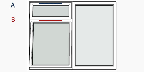 possible positions for trickle vents using the selected window configuration