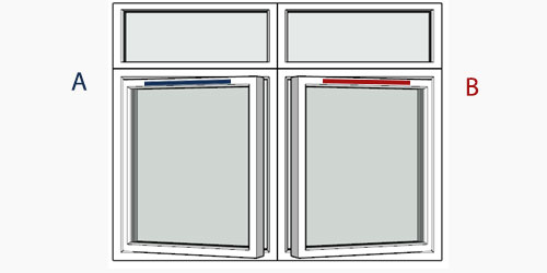 possible positions for trickle vents using the selected window configuration