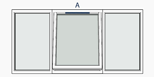 possible positions for trickle vents using the selected window configuration
