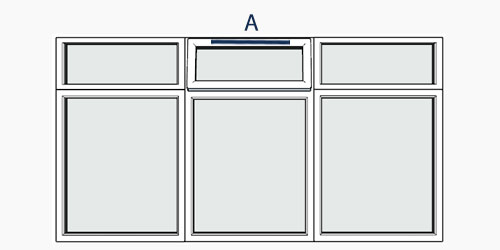 possible positions for trickle vents using the selected window configuration
