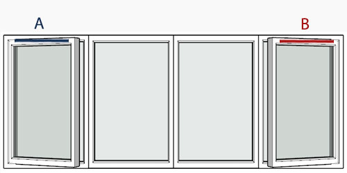 possible positions for trickle vents using the selected window configuration