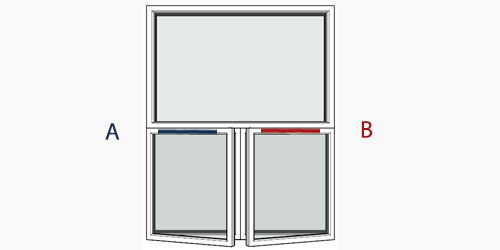 possible positions for trickle vents using the selected window configuration